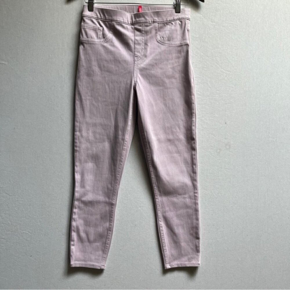 SPANX Lavender Pull On Skinny Jeans High Waisted Pastel Purple Size M 8